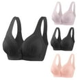 thumbnail image 1 of Iyufng Nursing Bras for Women Plus Size,Push Up Wireless Bra Front Closure,3PC Women's No Steel Ring Lactation Bra Back Adjustment Yoga Running Bra, 1 of 4