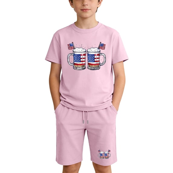 Iyufng Outfit Sets for Boys and Girls,Summer Independence Day Printed 2 Pieces Set