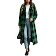 thumbnail image 1 of Iyufng Plaid Fuzzy Fleece Long Hooded Coats for Women Full Zip Long Sleeve Casual Warm Winter Outerwear with Side Pockets, 1 of 7