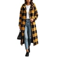 thumbnail image 1 of Iyufng Plaid Fuzzy Fleece Long Hooded Coats for Women Full Zip Long Sleeve Casual Warm Winter Outerwear with Side Pockets, 1 of 7