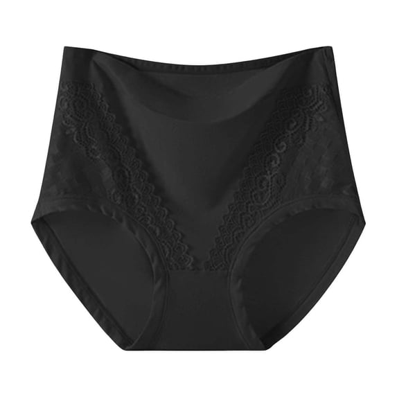 Iyufng Plus Size High Waist Briefs for Women Floral Lace Panel Soft Skin Friendly Breathable Stretch Comfort Daily Women Underwear