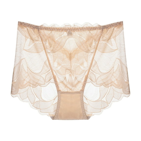 Iyufng Plus Size Panties for Women,Women's Panties,Silk Lace Mid-raist Hollow Buttocks Comfortable Embroidered Cotton Crotch Women's Underwear,Womens Panties