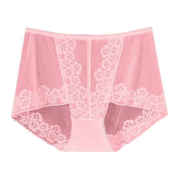 Iyufng Plus Size Panties for Women,Women's Panties,Women Solid Color High Waisted Mesh Breathable and Lace Hollow Underwear Panties,Womens Panties