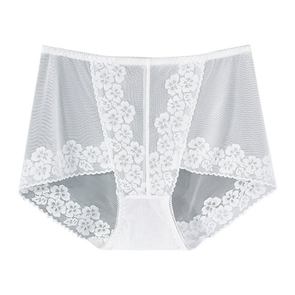 Iyufng Plus Size Panties for Women,Women's Panties,Women Solid Color High Waisted Mesh Breathable and Lace Hollow Underwear Panties,Womens Panties