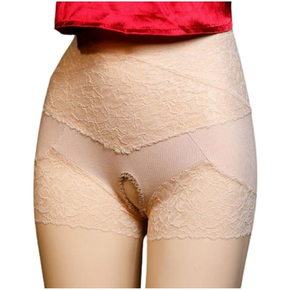 Iyufng Plus Size Panties for Women,Women's Panties Women's Mid-waist Sexy Lace Open Transparent Panties Briefs,Womens Panties