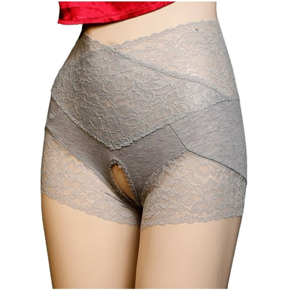 Iyufng Plus Size Panties for Women,Women's Panties Women's Mid-waist Sexy Lace Open Transparent Panties Briefs,Womens Panties