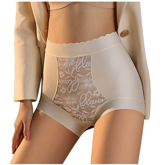 Iyufng Plus Size Panties for Women,Women's Panties Women's Solid Color Briefs Sexy Ventilate Lace Netting High Waist Underpants Briefs,Womens Panties