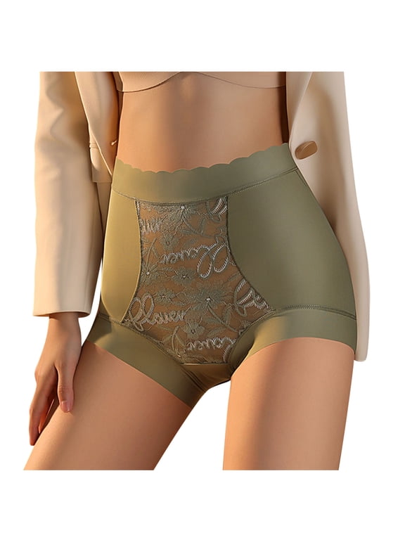 Plus Size Panties for Women,Women's Panties Women's Solid Color Briefs Sexy Ventilate Lace Netting High Waist Underpants Briefs,Womens Panties