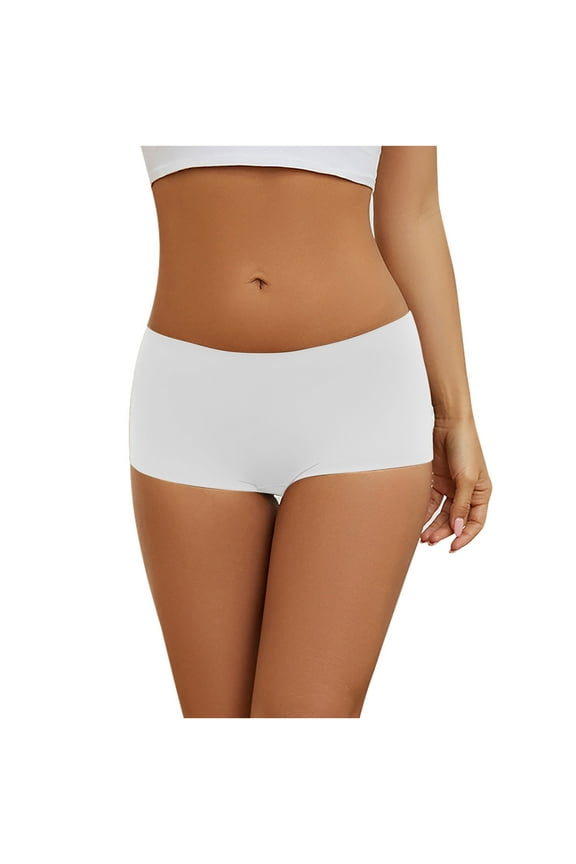 Plus Size Panties for Women,Women's Panties,Women's Solid Color Mid Waist Comfortable and Breathable Flat Foot Underwear,Womens Panties
