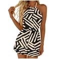 thumbnail image 1 of Iyufng Printed Rompers for Women Casual Halter Neck Short Jumpsuit with Elastic Waist, 1 of 7