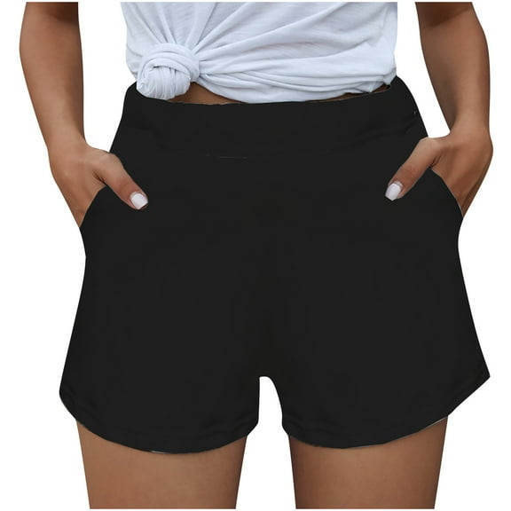 Iyufng Shorts for Women,Plus Size Shorts with Pockets,Women's Shorts Workout Solid Shorts Casual Shorts Pants with Pocket
