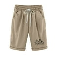 thumbnail image 1 of Iyufng Shorts for Women Plus Size Clearance,Casual Linen Shorts Women,Cotton and Linen Fashionable Printing Elastic Waist 5-inch Pants Drawstring 5-inch Shorts,Holiday Summer Savings Deals, 1 of 6