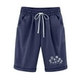 thumbnail image 1 of Iyufng Shorts for Women Plus Size Casual Linen Shorts Women,Cotton and Linen Fashionable Printing Elastic Waist 5-inch Pants Drawstring 5-inch Shorts, 1 of 6
