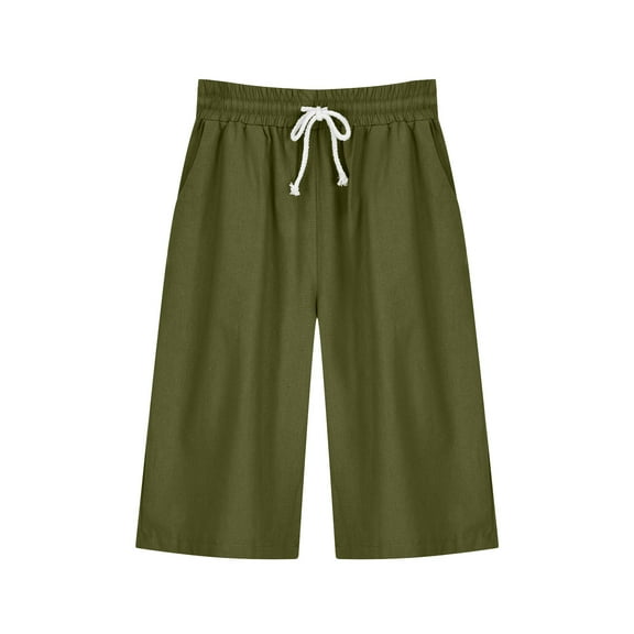 Iyufng Shorts for Women Plus Size Casual Linen Shorts Women Color Five Points Cotton Linen Pants Pants