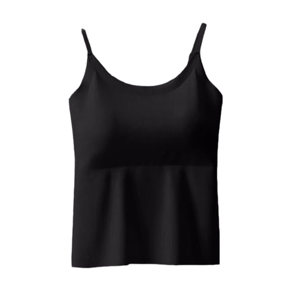 Iyufng Slim Fit Tank Tops Women Built in Bra Seamless Adjustable Spaghetti Strap Top and Everyday Wear