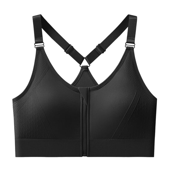 Iyufng Sports Bras for Women Front Zipper Wireless Bra Adjustable straps Exercise Bra