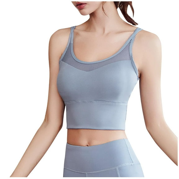 Iyufng Sports Bras for Women Plus Size,Push Up Bra,Women's Fine Shoulder Mesh Camisole Gathered Back Sports Bra