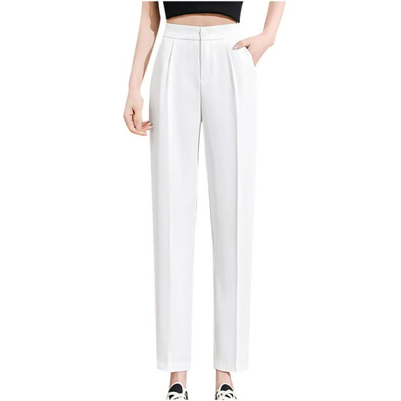 Iyufng Straight Pants for Women Plus Size,Women Pants Women's High Waisted Wide Leg Pants Solid Color Straight Tube Loose Casual Pants Long Pants,Gifts for Women