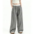 thumbnail image 1 of Iyufng Summer Girls' Checkered Drawstring Pants, 1 of 7