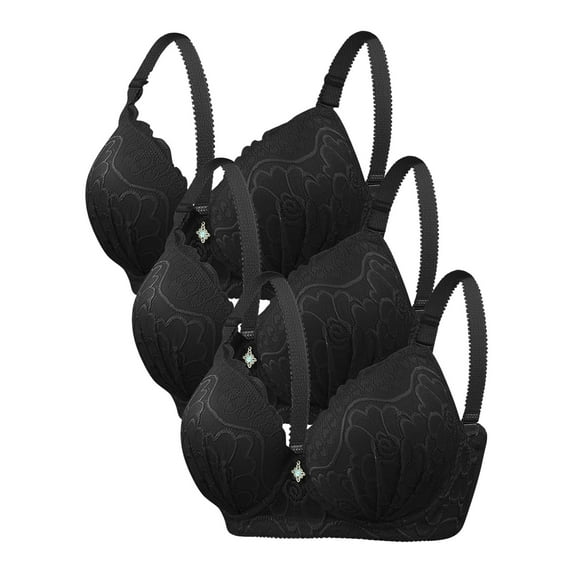 Iyufng Bras for Women,Push up Bra,Women's Solid Color Steel Ring Oversized Gathering Underwear Daily Bra,Women Bras Plus Size