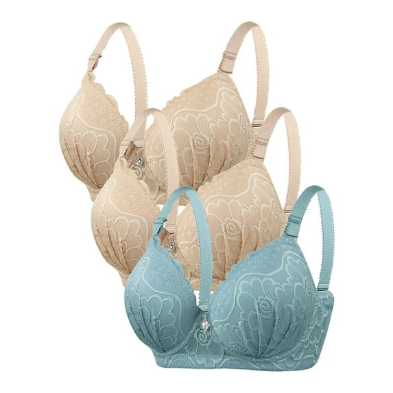 Iyufng Bras for Women,Push up Bra,Women's Solid Color Steel Ring Oversized Gathering Underwear Daily Bra,Women Bras Plus Size