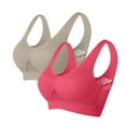 thumbnail image 1 of Iyufng Bras for Women,Push up Wireless Bra,2PC Woman's Solid Color Gathered Together Large Size Daily Bra Underwear No Rims,Womens Bras Plus Size, 1 of 2