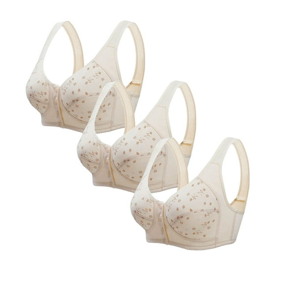 Iyufng Bras for Women,Push up Wireless Bra,3PC Woman's Plus Size Printing Comfortable Bra Underwear,Womens Bras Plus Size
