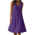 thumbnail image 1 of Iyufng Tank Dresses for Women Plus Size Clearance Womens Fashion Holiday Solid Color Round Neck Casual Sleeveless Party Beach Summer Dresses XXXL-XXXXXL, 1 of 5
