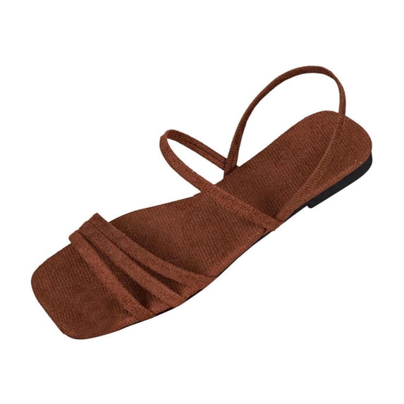 Iyufng Thin Straps Flat Sandals for Women Open-Toe Shoes Summer Comfortable Casual Sandals