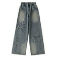 thumbnail image 1 of Iyufng Toddler Kids Girls Pants,Toddler Girl Pants 4-14 Years Fashionable Five-pointed Star Straight-leg Children's Jeans for Middle and Large Children,Baby Girl Pants, 1 of 6