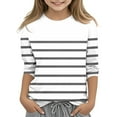 thumbnail image 1 of Iyufng Tops for Youth Girls Crew Neck 3/4 Long Sleeves Shirts,Fashion Gifts for Everyday, 1 of 4