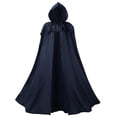 thumbnail image 1 of Iyufng Unisex Long Hooded Cape Double Layer Ruffle Collar Snap Front Cloak Court Style Cosplay Outfit for Halloween Carnival Party, 1 of 4