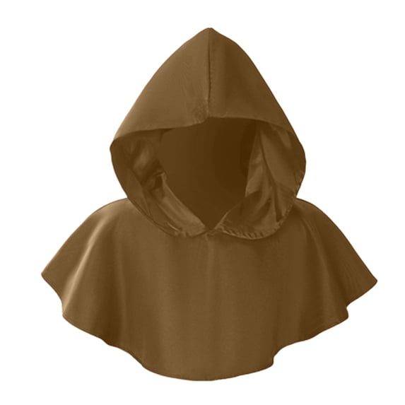 Iyufng Unisex Matte Short Cape Pointed Wizard Hood Flared Hem Cloak Mage Fairy Cosplay Wrap Cover Up for Halloween Carnival Party
