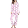 thumbnail image 1 of Iyufng Valentines Day Pajama Sets for Women Plus Size,Womens Pajama Sets Long Sleeve,Casual Fashion Valentine's Day Printed V-Neck Lapel Sleepwear Sets (Top+Pants) S-XXL, 1 of 6
