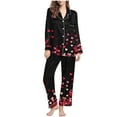 thumbnail image 1 of Iyufng Valentines Day Pajama Sets for Women Plus Size,Womens Pajama Sets Long Sleeve Casual Fashion Valentine's Day Printed V-Neck Lapel Sleepwear Sets (Top+Pants) S-XXL, 1 of 6