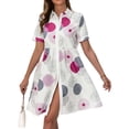 thumbnail image 1 of Iyufng Women Dresses for Summer Women's Short Sleeve Button Down Casual Printed Flowy A-Line Shirt Dress, 1 of 9