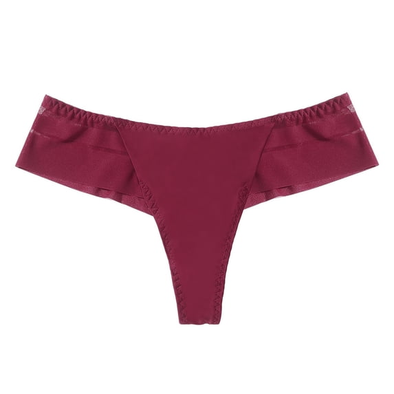 Iyufng Women Low Rise Breathable Thong Underwear Elastic Waistband Seamless Stretch Invisible Daily Intimates Panties