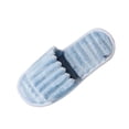 thumbnail image 1 of Iyufng Women Vertical Striped Fluffy Plush Open Toe Slide Slippers Soft Warm Cozy Indoor House Slippers, 1 of 5