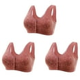 thumbnail image 1 of Iyufng Women's Front Closure Bra,Women's Push up Bra,3PC Sexy Front Buckle Underwear Soft Cotton Tank Top Without Steel Ring Printed Bra,Wireless Bras for Women Plus Size, 1 of 6