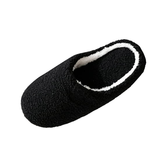 Iyufng Women's Teddy Fleece Closed Toe Mule Slippers Warm Soft Plush Slip on Indoor House Shoes