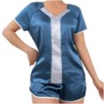 thumbnail image 1 of Iyufng Womens Button Down Pajama Sets Shorts,Summer Pj Sets for Women Plus Size,Casual V-Neck Short Sleeve Tops Loungewear Nightwear Silk Satin,Sleepwear Sets, 1 of 7
