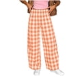 thumbnail image 1 of Iyufng Womens Checkered Print Wide Leg Pants Stretch Waistband with Pockets, 1 of 6