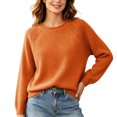 thumbnail image 1 of Iyufng Womens Crew Neck Raglan Sleeve Knit Pullover Sweaters Casual Long Sleeve Top, 1 of 5