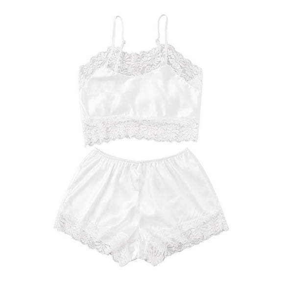 Iyufng Womens Pajama Sets,Camisole Pajamas for Women Plus Size, Underwear Suspender Lace Suspender Three-point Breast Wrap Lace Underwear Suit Pajama Suit,Sleepwear Sets
