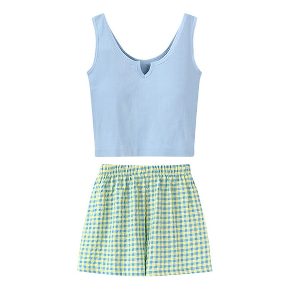 Iyufng Womens Pajama Sets,Camisole Pajamas for Women Plus Size,Suspender Shorts with Small Floral Patterns Can Be Worn Externally with A Chest Pad Loungewear,Sleepwear Sets
