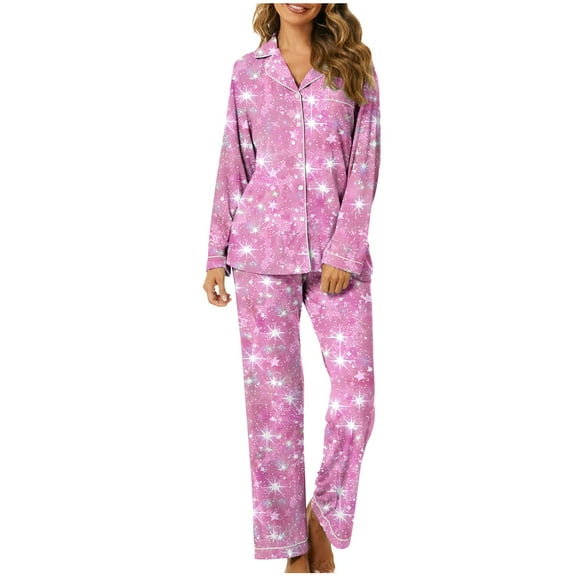 Iyufng Womens Pajama Sets Long Sleeve,Valentine's Day Pajama Sets for Women Plus Size,Sleepwear Sets,2 Piece Womens Plus Loungewear with Pockets V-Neck Valentines Love Heart Pjs S-XXXL