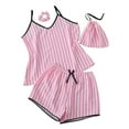 thumbnail image 1 of Iyufng Womens Pajama Sets,Pajama Sets for Women Plus Size,Women's Causual Homewear Pajamas Sets Stripe Pajama Nightwear Sleepwear 4PC Sets,Women's 4 Pieces Sleepwear Sets, 1 of 8