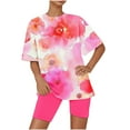 thumbnail image 1 of Iyufng Womens Pajama Sets,Pajama Sets for Women Plus Size,Women's Solid Short Sleeve Lettuce Trim Top Shorts 2 Piece Outfits Pajama Set,Sleepwear Sets, 1 of 6