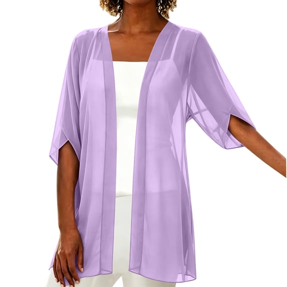 Iyufng Womens Summer Cardigans Open Front Thin Casual Chiffon Cardigan Tops for Women