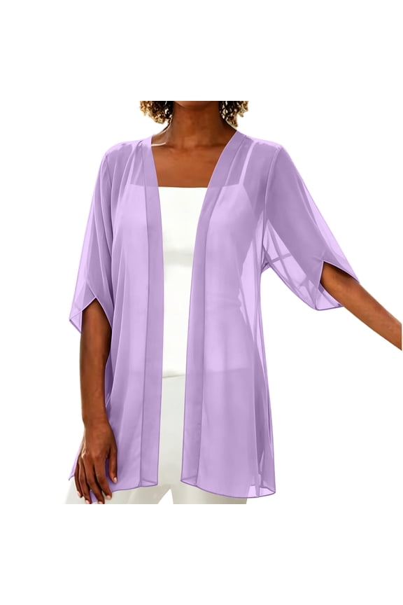 Womens Summer Cardigans Open Front Thin Casual Chiffon Cardigan Tops for Women
